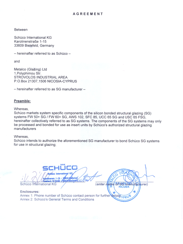 schuco international certificate